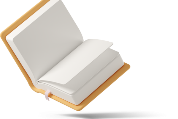 open orange book floating